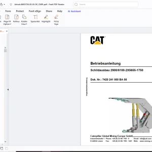 Cat Schildausbau 2900/6100-2X5655-1750 Betriebsanleitung - PDF