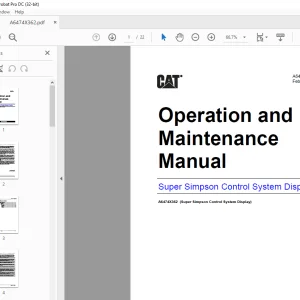 Cat Super Simpson Control System Display Operation and Maintenance Manual A6474X362 PDF