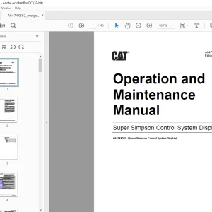 Cat Super Simpson Control System Display Operation and Maintenance Manual A6474X362