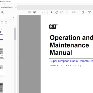 Cat Super Simpson Control System Display Operation and Maintenance Manual A6474X364