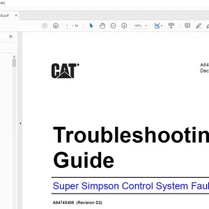 Cat Super Simpson Control System Fault Codes Troubleshooting Guide Manual -A6474X408  PDF DOWNLOAD