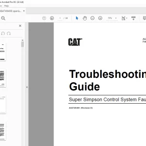 Cat Super Simpson Control System Fault Codes Troubleshooting Guide Manual A6474X408 - PDF