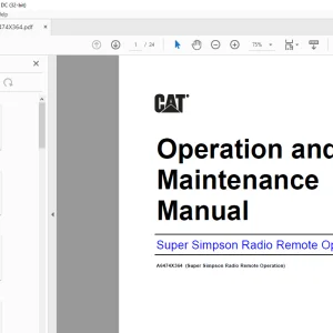 Cat Super Simpson Radio Remote Operation and Maintenance Manual A6474X364 -PDF DOWNLOAD