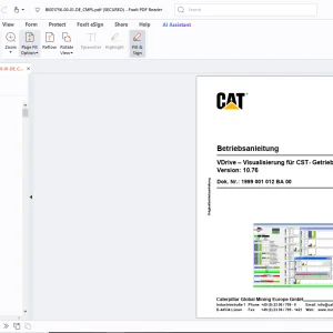 Cat VDrive – Visualisierung für CST- Getriebe Betriebsanleitung - PDF