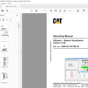 Cat VShearer – Shearer Visualization Version 10.92 Operating Manual - PDF DOWNLOAD