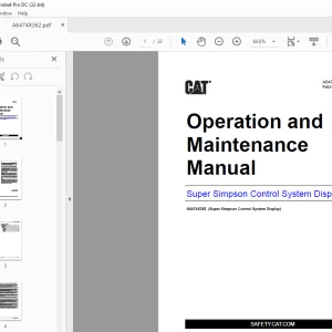 Cat Super Simpson Control System Display Operation and Maintenance Manual A6474X362