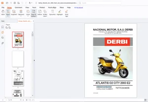 Derbi Atlantis 02 City 2003 E2 Parts Manual - PDF DOWNLOAD