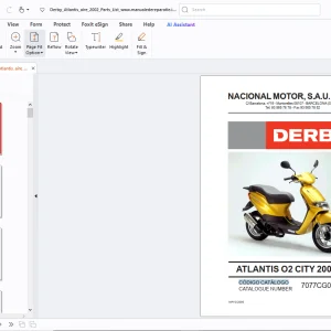 Derbi Atlantis 02 City 2003 E2 Parts Manual - PDF DOWNLOAD