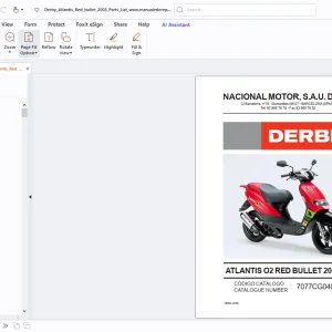 Derbi Atlantis 02 Red Bullet 2003 E2 Parts Manual - PDF
