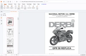 Derbi GPR 50 Replica 1999-2001 Parts Manual - PDF DOWNLOAD