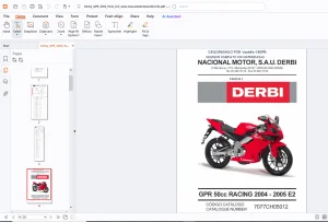 Derbi GPR 50cc Racing 2004-2005 E2 Parts Manual - PDF