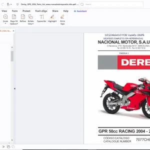 Derbi GPR 50cc Racing 2004-2005 E2 Parts Manual - PDF