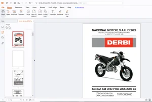 Derbi Senda SM DRD Pro 2005-2006 E2 Parts Manual - PDF