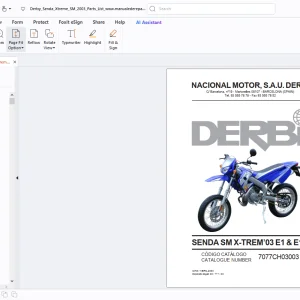 Derbi Senda SM X-Trem 03 E1 & E1R Parts Manual - PDF