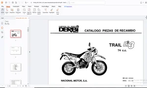 Derbi Trail Bi3 74 CATALOGO PIEZAS DE RECAMBIO - PDF