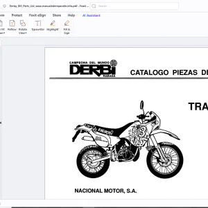 Derbi Trail Bi3 74 CATALOGO PIEZAS DE RECAMBIO - PDF