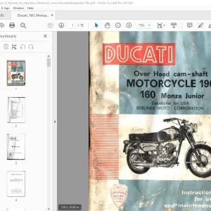 Ducati 160 Monza Junior Motorcycle 196 Use & Maintenance Manual PDF
