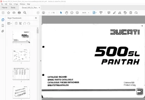 Ducati 500SL Pantah Parts Manual - PDF DOWNLOAD