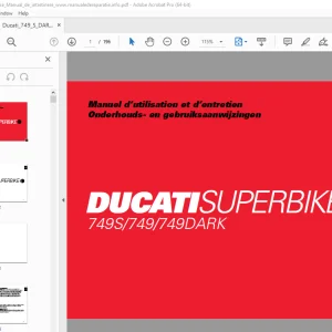 Ducati 749S 749 749DARK Superbike Manuel d’utilisation et d’entretien PDF