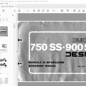 Ducati 750 SS - 900 SS Desmo Workshop Manual - PDF DOWNLOAD