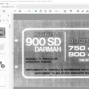 Ducati 860 GT 860 GTS Workshop Manual - PDF DOWNLOAD
