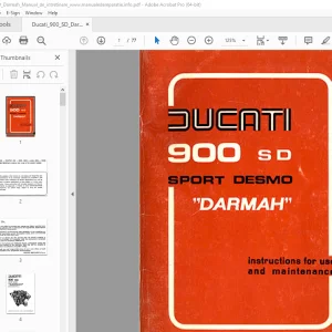 Ducati 900 SD SPORT DESMO DARMAH Use & Maintenance Manual PDF