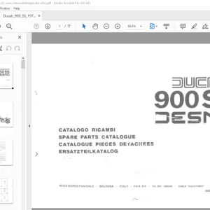Ducati 900SS DESMO 1978 Parts Manual - PDF DOWNLOAD