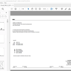 Ducati 996S 2001 Parts Manual 915.1.096.1C - PDF DOWNLOAD