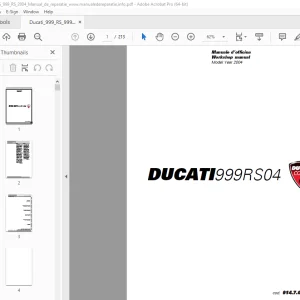 Ducati 999RS04 2004 Workshop Manual 914.7.056.1A PDF