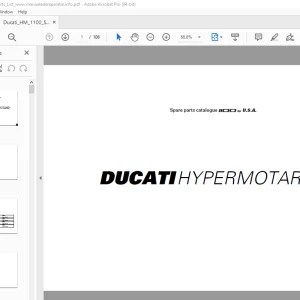 Ducati HYPERMOTARD 1100S 2008 Parts Manual 91512591B PDF
