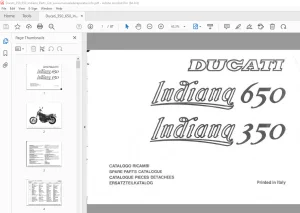 Ducati Indiana 650 & Indiana 350 Parts Manual - PDF DOWNLOAD