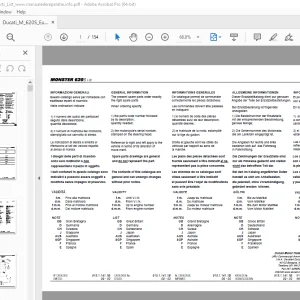 Ducati MONSTER 620S 2003 Parts Manual PN 91511411B PDF