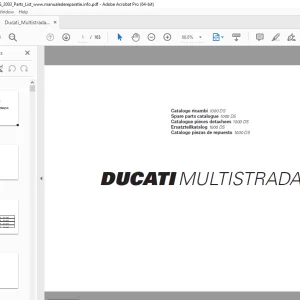 Ducati MULTISTRADA 1000 DS 2003 Parts Manual PN 91511842A PDF