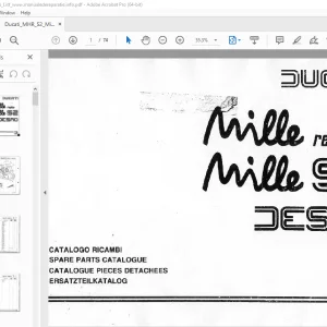 Ducati Mille Replica Mille S2 DESMO Parts Manual - PDF DOWNLOAD