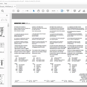 Ducati Monster 1000DARK Parts Manual PN 91511731A PDF
