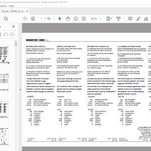 Ducati Monster 1000S 2003 Parts Manual PN 91511751A PDF