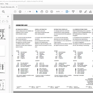 Ducati Monster 600 2000 Parts Manual PN 91510561C - PDF DOWNLOAD