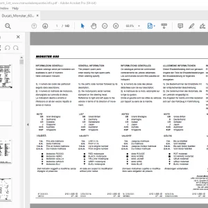Ducati Monster 600 2001 Parts Manual PN 91510561D - PDF DOWNLOAD