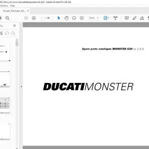 Ducati Monster 620 2002 Parts Manual PN 91511461A - PDF DOWNLOAD