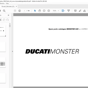 Ducati Monster 620 2004 Parts Manual PN 91512151A PDF
