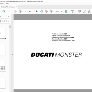 Ducati Monster 620 2006 Parts Manual PN 91511402E - PDF DOWNLOAD
