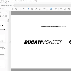 Ducati Monster 620DARK 2002 Parts Manual PN 91511481A PDF