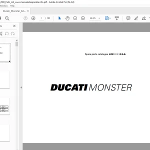Ducati Monster 620DARK 2006 Parts Manual PN 91511482E PDF