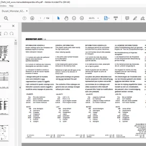 Ducati Monster 620S 2003 Parts Manual PN 91511411B PDF