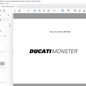 Ducati Monster 695 2007 Parts Manual PN 91512451A - PDF DOWNLOAD