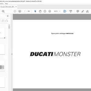Ducati Monster 695 2008 Parts Manual PN 91512671B PDF