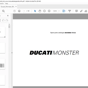 Ducati Monster 696 2009 Parts Manual PN 91512791B PDF