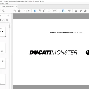 Ducati Monster 750 DARK 2002 Parts Manual PN 91511121B PDF