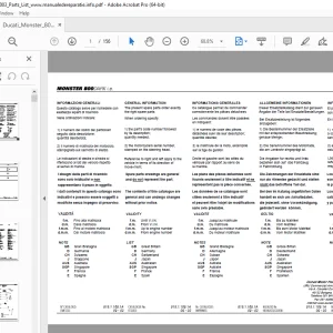 Ducati Monster 800DARK 2003 Parts Manual PN 91511691A PDF