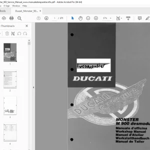 Ducati Monster 900 desmodue Workshop Manual - PDF DOWNLOAD